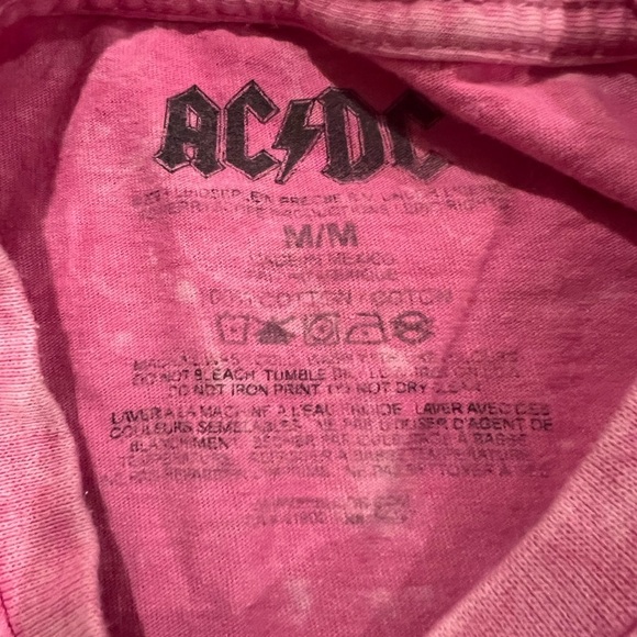 AC/DC Pink Graphic T-Shirt, size medium, tie-dye, rocker, see photos, GUC - Picture 4 of 6